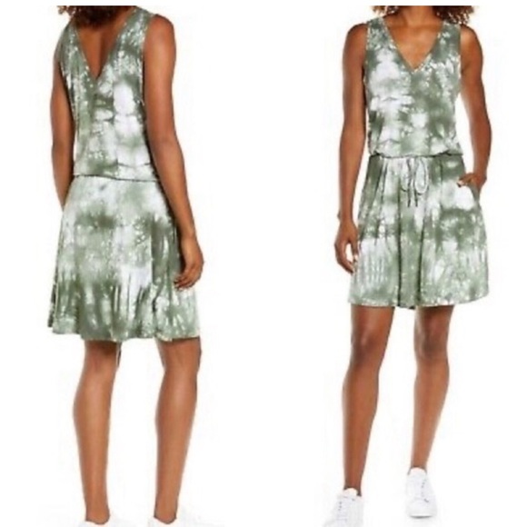 Sweaty Betty Dresses & Skirts - Sweaty Betty Take it Easy green tie dye summer drawstring dress